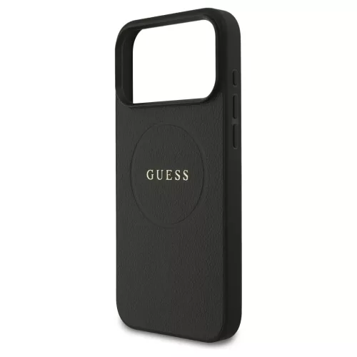 Guess Grained Ring MagSafe tok iPhone 17 Pro Max készülékhez fekete