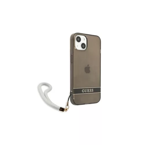 Guess GUHCP13SHTSGSK iPhone 13 mini készülékhez 5,4" kemény tok Translucent Stap fekete
