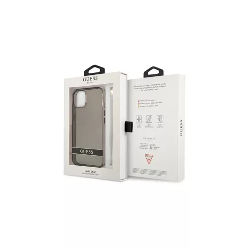 Guess GUHCP13SHTSGSK iPhone 13 mini készülékhez 5,4" kemény tok Translucent Stap fekete