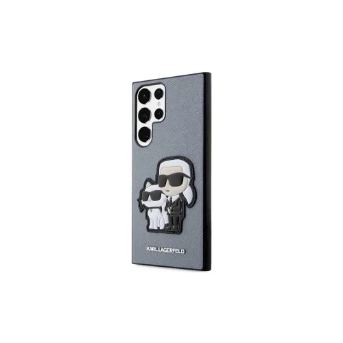 Karl Lagerfeld KLHCS23LSANKCPG S23 Ultra készülékhez S918 kemény tok Saffiano Karl & Choupette szürke