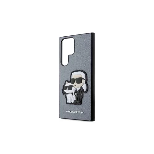 Karl Lagerfeld KLHCS23LSANKCPG S23 Ultra készülékhez S918 kemény tok Saffiano Karl & Choupette szürke