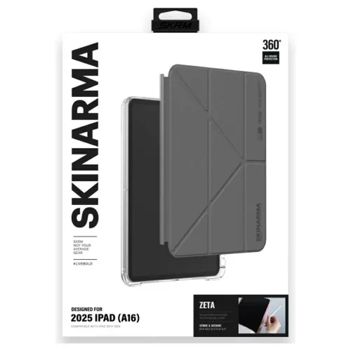 Skinarma Zeta tok iPad 11" A16 készülékhez (2025) / iPad 10.9" 10 gen. készülékhez (2022), szürke