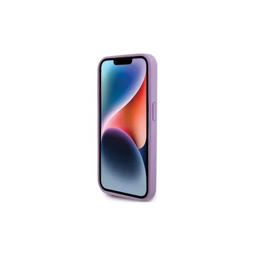 Guess GUHCP15XP4EPMU iPhone 15 Pro Max készülékhez bőr keménytok 4G dombornyomott világoslila