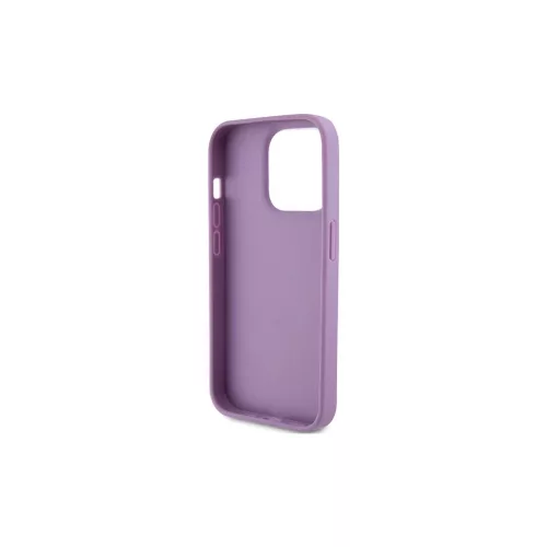 Guess GUHCP15XP4EPMU iPhone 15 Pro Max készülékhez bőr keménytok 4G dombornyomott világoslila