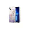 Guess GUHCP14MLFLSU iPhone 14 Plus/15 Plus 6.7" készülékhez keménytok Flower Liquid Glitter lila