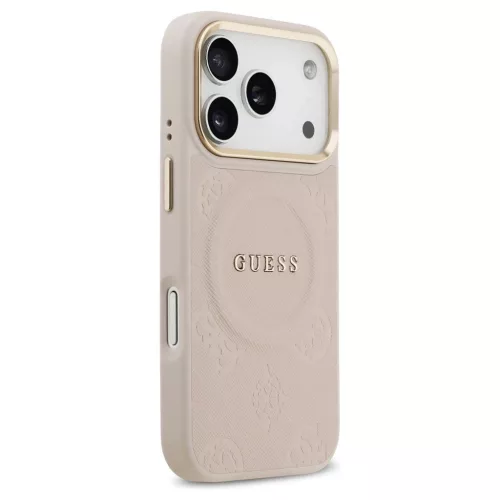A fordítás a következő:Case Guess tok iPhone 17 Pro készülékhez – Peony Hot Stamp MagSafe, rózsaszín
