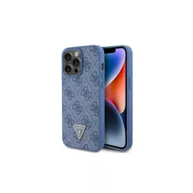   Guess GUHCP15XP4TDPB iPhone 15 Pro Max 6.7 készülékhez keménytok bőr 4G Triangle Strass kék
