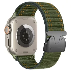   Beline Woven Nylon Diagonal Style Parachute szíj Apple Watch 38/40/41mm készülékhez zöld