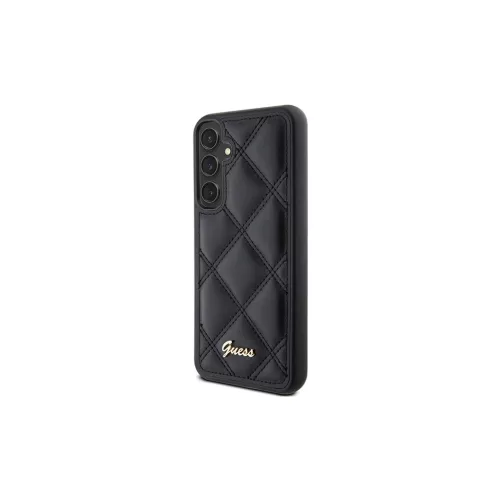 Guess GUHCS23FEPSQSQSK keménytok Samsung Galaxy S23 FE (S711) készülékhez Quilted Metal Logo fekete