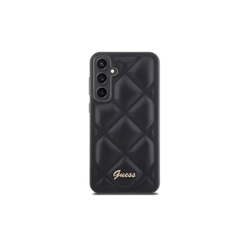 Guess GUHCS23FEPSQSQSK keménytok Samsung Galaxy S23 FE (S711) készülékhez Quilted Metal Logo fekete