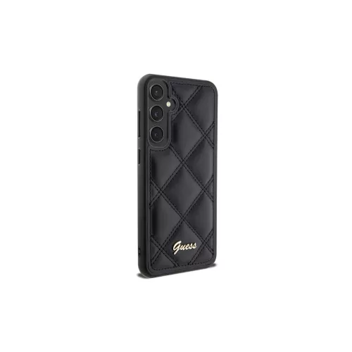 Guess GUHCS23FEPSQSQSK keménytok Samsung Galaxy S23 FE (S711) készülékhez Quilted Metal Logo fekete