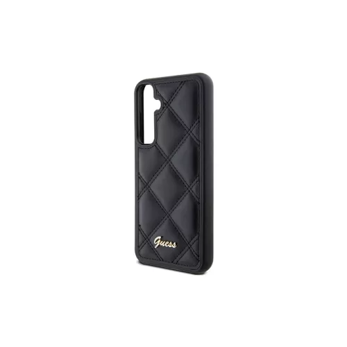 Guess GUHCS23FEPSQSQSK keménytok Samsung Galaxy S23 FE (S711) készülékhez Quilted Metal Logo fekete