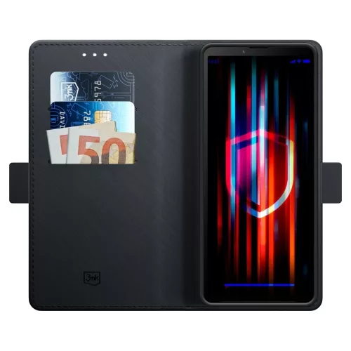 3MK Pénztárca tok Sony Xperia 10 V készülékhez fekete