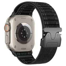   Beline szőtt nejlon Diagonal Style Parachute szíj Apple Watch készülékhez 42/44/45/49mm fekete