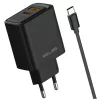 Beline 45W USB-A/USB-C fali töltő + USB-C kábel BLN2CB45C fekete