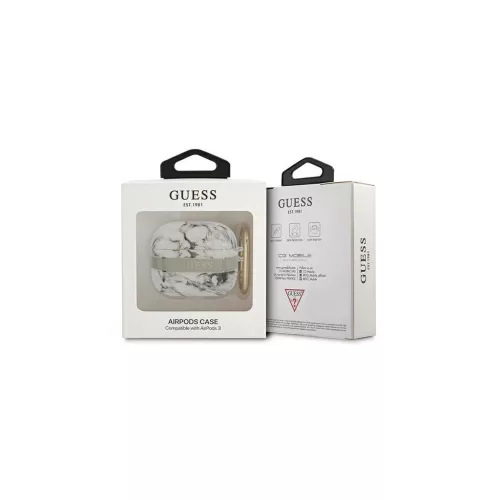 Guess GUA3HCHMAG AirPods 3 tok készülékhez Marble Strap Collection szürke