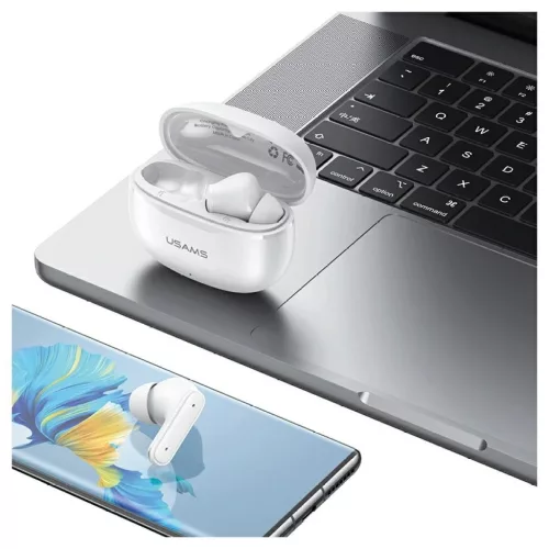 USAMS E05 TWS fülhallgató Bluetooth 6.0 drótlan fehér