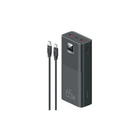   USAMS power bank PB68 30000mAh 65W QC3.0+PD Gyors töltés + USB-C/USB-C 100W kábel fekete ATXLOGTC