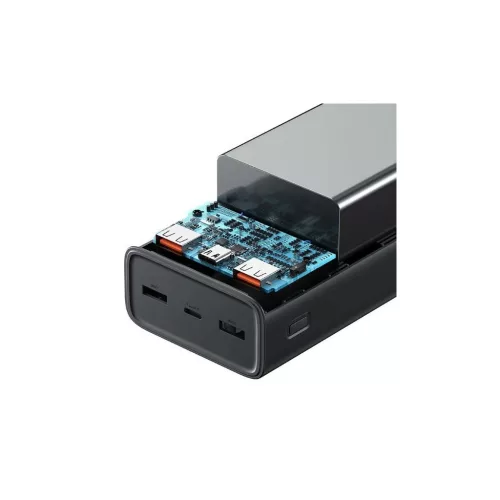USAMS power bank PB68 30000mAh 65W QC3.0+PD Gyors töltés + USB-C/USB-C 100W kábel fekete ATXLOGTC