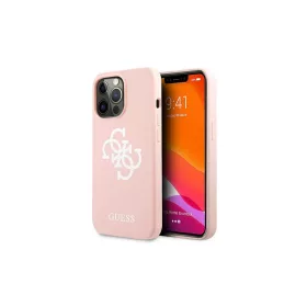   Guess GUHCP13LLS4GWPI iPhone 13 Pro/13 6,1 készülékhez szilikon kemény tok 4G Logo rózsaszín