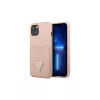 Guess GUHCP13SPSATPP iPhone 13 mini készülékhez 5,4 hüvelykes kemény tok SaffianoTriangle Logo Cardslot rózsaszín
