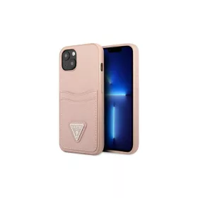   Guess GUHCP13SPSATPP iPhone 13 mini készülékhez 5,4 hüvelykes kemény tok SaffianoTriangle Logo Cardslot rózsaszín