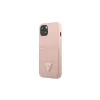 Guess GUHCP13SPSATPP iPhone 13 mini készülékhez 5,4 hüvelykes kemény tok SaffianoTriangle Logo Cardslot rózsaszín