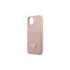 Guess GUHCP13SPSATPP iPhone 13 mini készülékhez 5,4 hüvelykes kemény tok SaffianoTriangle Logo Cardslot rózsaszín