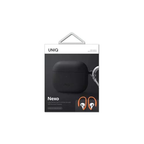 UNIQ Nexo tok AirPods 3 gen készülékhez + szilikon fülhorgok szürke