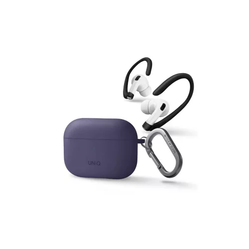 UNIQ Nexo Case AirPods Pro 2 gen készülékhez tok + silikon fülhorgok fig lila