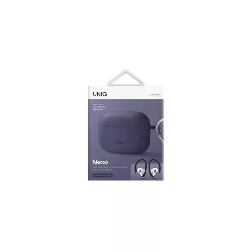 UNIQ Nexo Case AirPods Pro 2 gen készülékhez tok + silikon fülhorgok fig lila