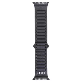   Apple Watch 40/41/42mm készülékhez Audi Logo valódi bőr mágneses gyűrűs óraszíj fekete