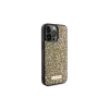 Guess GUHCP15XPFGSBSD iPhone 15 Pro Max 6.7" készülékhez kemény tok Rhinestone Metal Logo sárga
