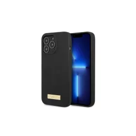   Guess GUHMP13XSPLK iPhone 13 Pro Max készülékhez 6,7" kemény tok Silicone Logo Plate MagSafe fekete