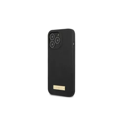 Guess GUHMP13XSPLK iPhone 13 Pro Max készülékhez 6,7" kemény tok Silicone Logo Plate MagSafe fekete
