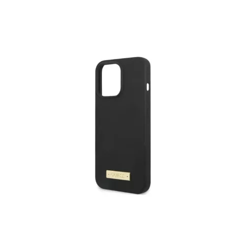 Guess GUHMP13XSPLK iPhone 13 Pro Max készülékhez 6,7" kemény tok Silicone Logo Plate MagSafe fekete