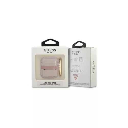 Guess GUA2HHTSP AirPods készülékhez tok Strap Collection, rózsaszín