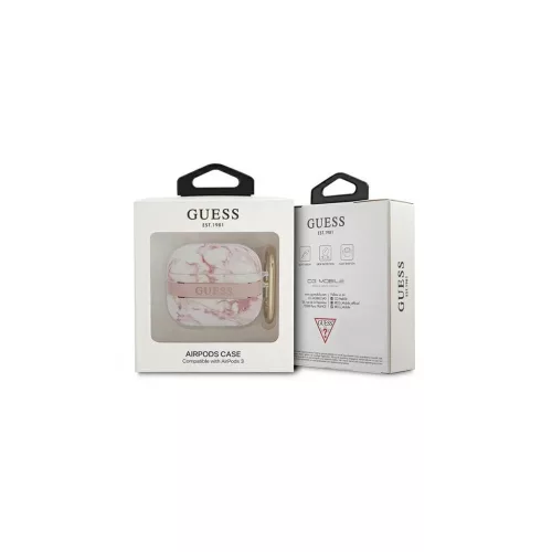 Guess GUA3HCHMAP AirPods 3 készülékhez tok Marble Strap Collection rózsaszín