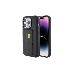   Ferrari FEHCP15LGSPSIK iPhone 15 Pro6.1 készülékhez keménytok Grip Stand Metal Logo fekete