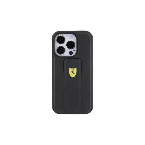 Ferrari FEHCP15LGSPSIK iPhone 15 Pro6.1 készülékhez keménytok Grip Stand Metal Logo fekete
