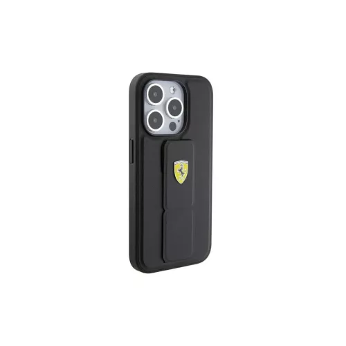 Ferrari FEHCP15LGSPSIK iPhone 15 Pro6.1 készülékhez keménytok Grip Stand Metal Logo fekete