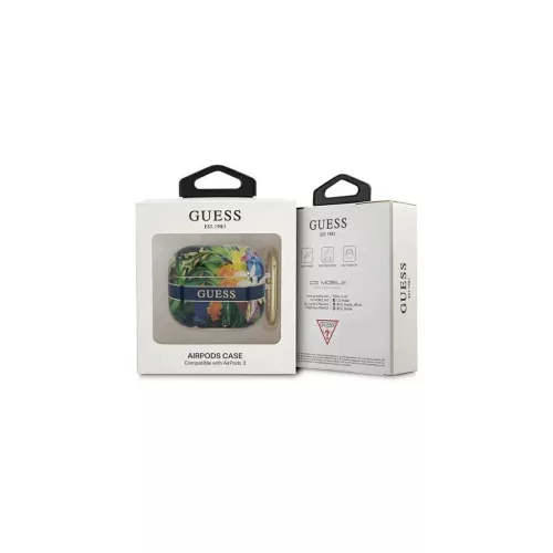 Guess GUA3HHFLB AirPods 3 készülékhez tok Flower Strap Collection kék