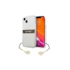 Guess GUHCP13SKB4GBR iPhone 13 mini 5,4" készülékhez átlátszó kemény tok 4G barna Strap Charm