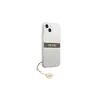Guess GUHCP13SKB4GBR iPhone 13 mini 5,4" készülékhez átlátszó kemény tok 4G barna Strap Charm