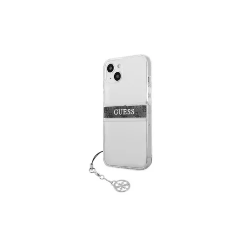 Guess GUHCP13SKB4GGR iPhone 13 mini készülékhez átlátszó 4G keménytok pántdísz szürke