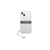 Guess GUHCP13SKB4GGR iPhone 13 mini készülékhez átlátszó 4G keménytok pántdísz szürke