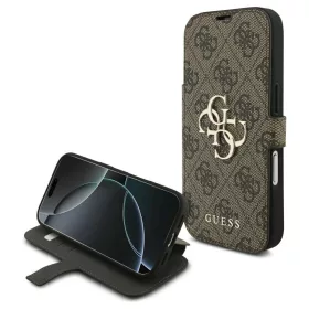   Guess Book 4G Metal Logo tok iPhone 17 Pro készülékhez barna