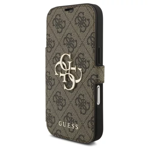 Guess Book 4G Metal Logo tok iPhone 17 Pro készülékhez barna