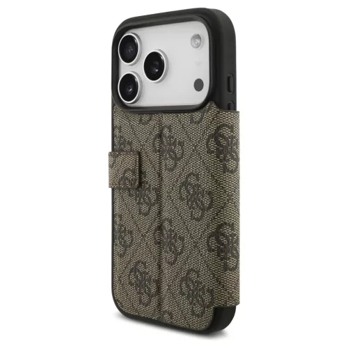 Guess Book 4G Metal Logo tok iPhone 17 Pro készülékhez barna