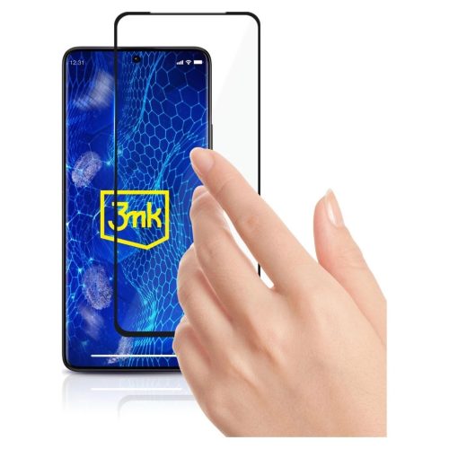 3MK HardGlass Max Lite edzett üveg kijelzővédő Xiaomi Redmi Note 13 Pro+ készülékhez fekete